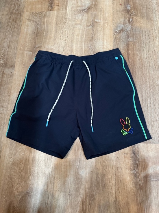 Psycho Bunny Other - Psycho Bunny Swim Shorts with Neon Bunny Embroidered Logo